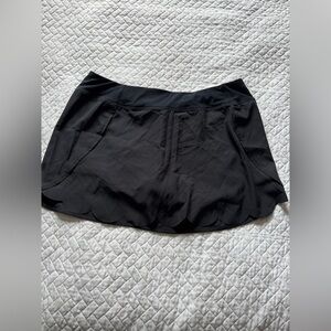 Black Scalloped Skater Skirt